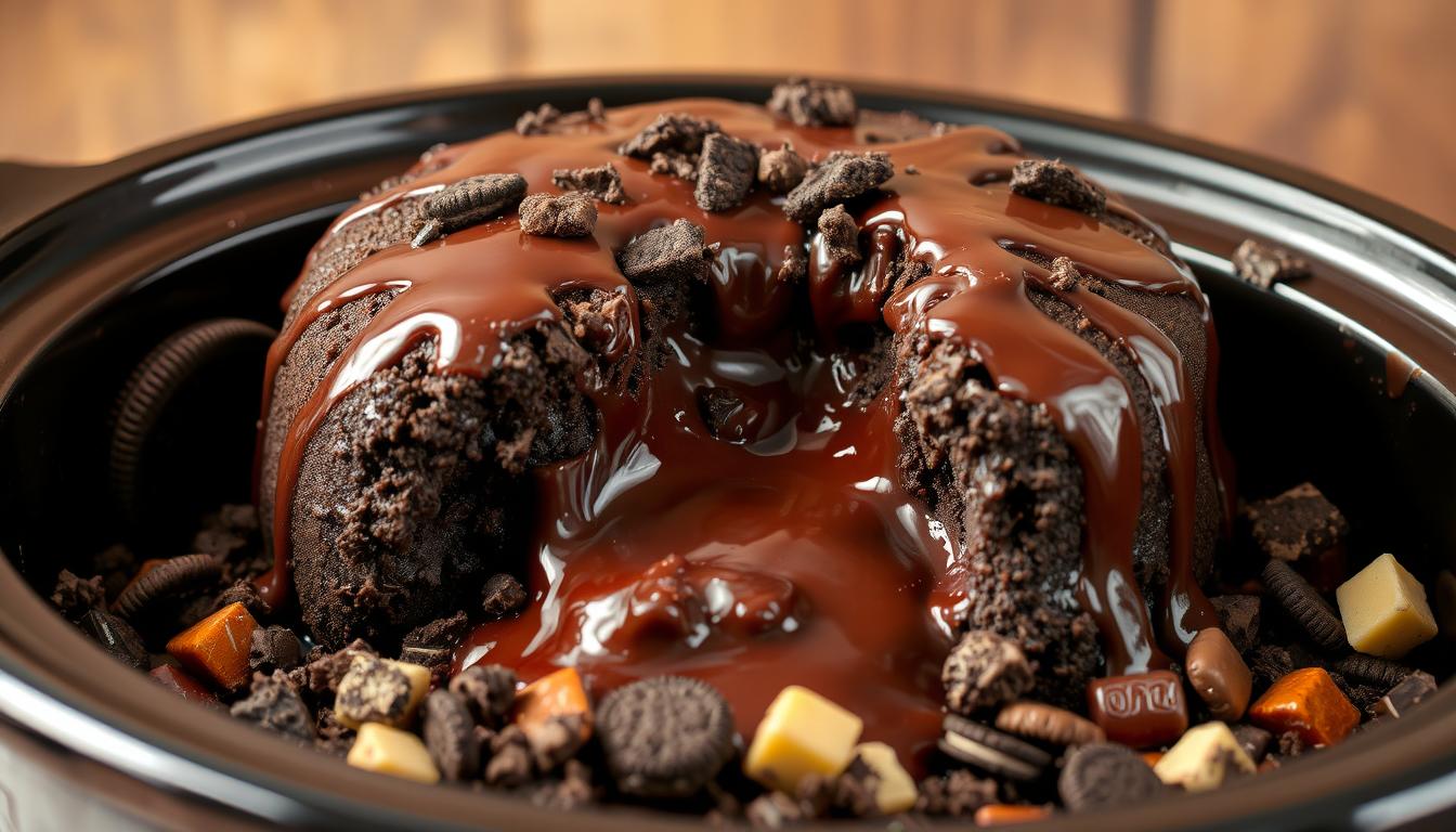 oreo lava cake crockpot with candy bar recipe